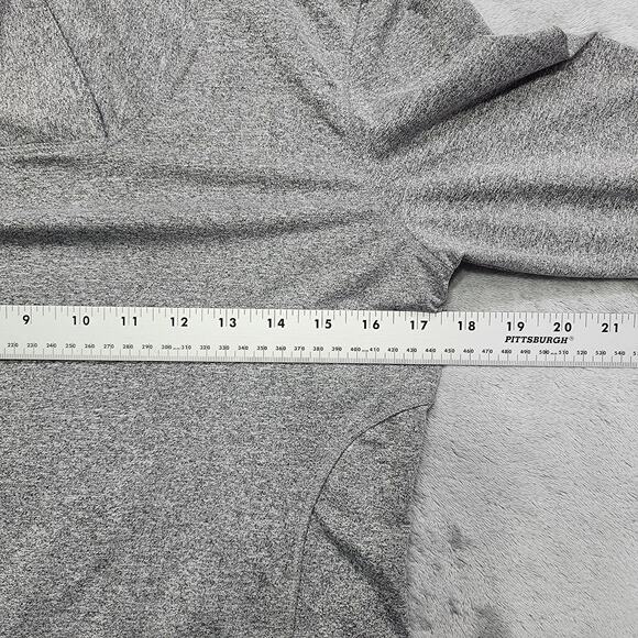 Old Navy Active Top Women M Heathered Gray Popover Thumbholes Workout Athleisure - Picture 10 of 12